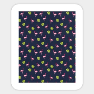 Pink Flamingo Pattern in Charcoal | Summer | Island Paradise | Tropical Sticker